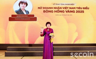 BÀ ĐINH HOÀI GIANG – PHÓ CHỦ TỊCH SECOIN VINH DỰ NHẬN DANH HIỆU “NỮ DOANH NHÂN VIỆT NAM TIÊU BIỂU – BÔNG HỒNG VÀNG NĂM 2025” 