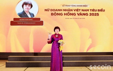 BÀ ĐINH HOÀI GIANG – PHÓ CHỦ TỊCH SECOIN VINH DỰ NHẬN DANH HIỆU “NỮ DOANH NHÂN VIỆT NAM TIÊU BIỂU – BÔNG HỒNG VÀNG NĂM 2025” 