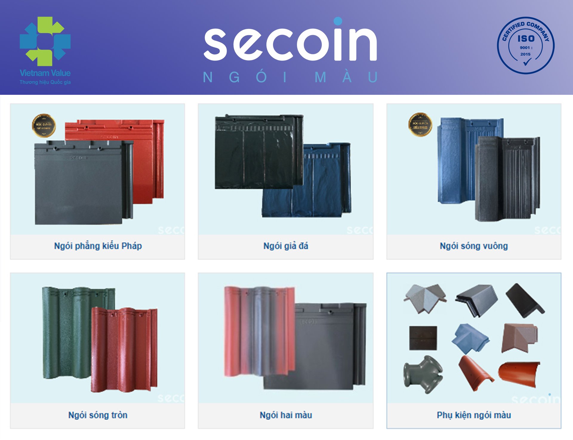 Secoin - thương hiệu ngói màu cao cấp, chất lượng cao