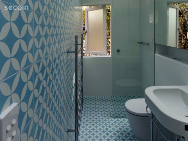 Sử dụng gạch bông cho không gian phòng tắm đem lại sự tinh tế