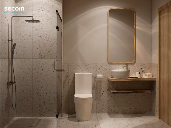 Sử dụng gạch Terrazzo nội thất cho không gian phòng tắm