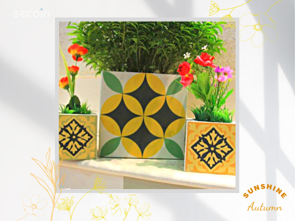 Autumn-sunshine-with-Secoin-Artistic-Tiles-and-flower-pot