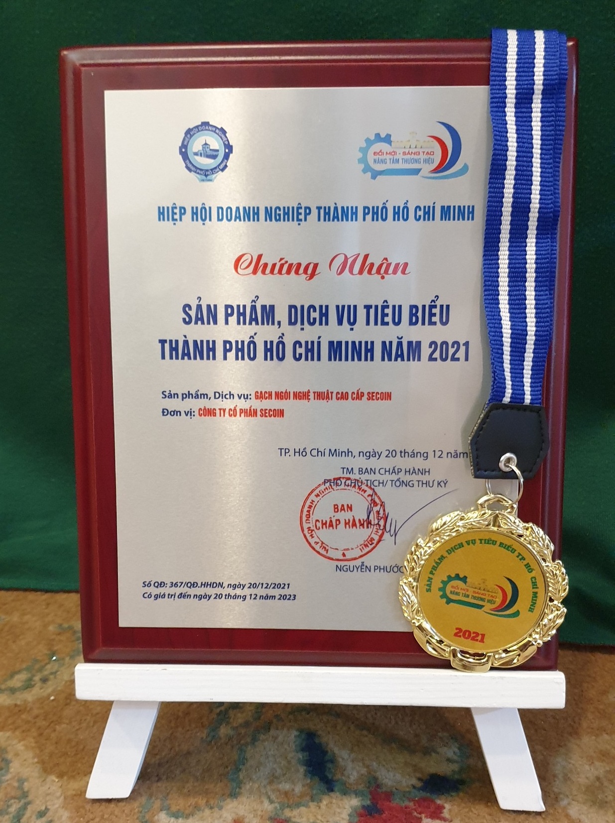 Secoin vinh dự đạt Danh hiệu “Sản phẩm, Dịch vụ tiêu biểu TP Hồ Chí Minh” năm 2021