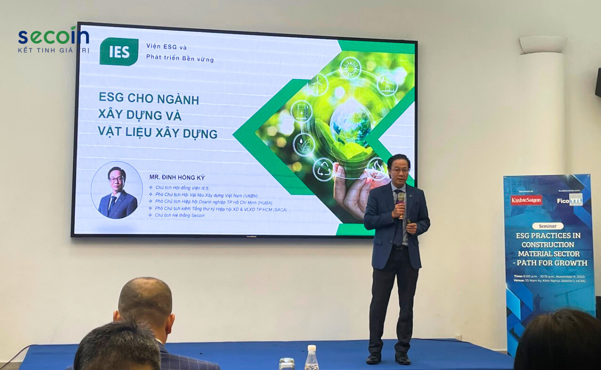 Ông Đinh Hồng Kỳ - Chủ tịch Secoin tham gia Talkshow Thực hành ESG – Hướng đi cho ngành Vật liệu xây dựng