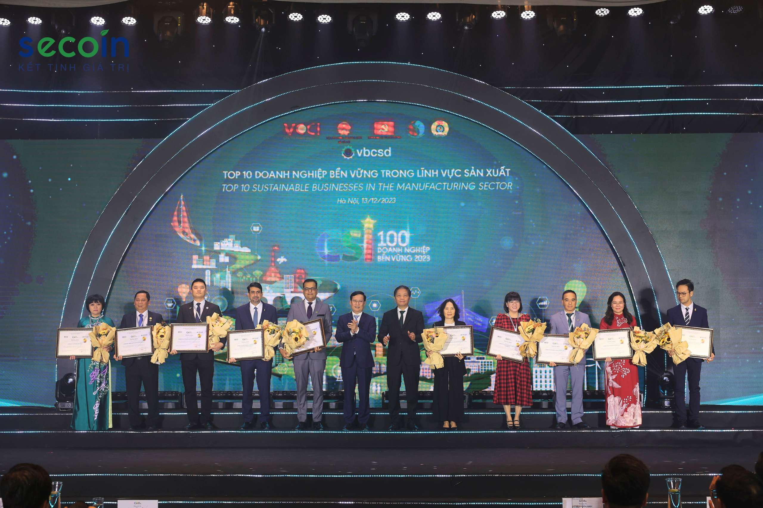 Secoin vinh dự được công nhận Top 10 Doanh nghiệp bền vững 2023 trong lĩnh vực sản xuất