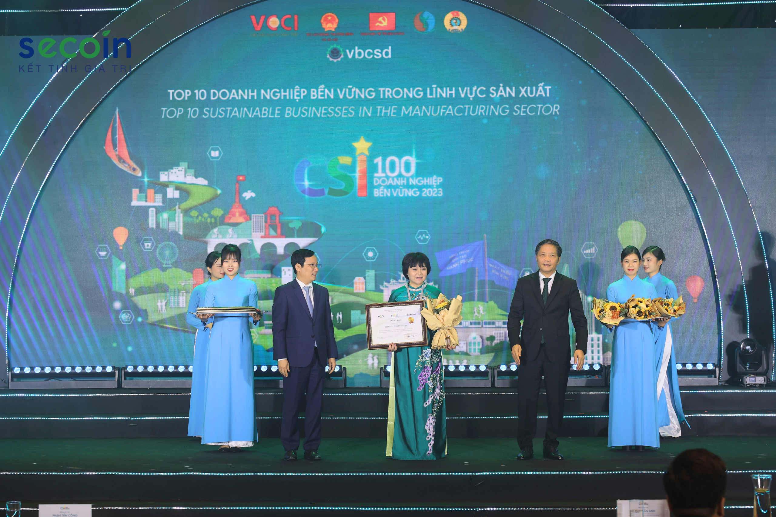 Secoin vinh dự được công nhận Top 10 Doanh nghiệp bền vững 2023 trong lĩnh vực sản xuất